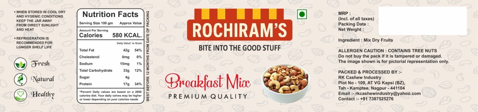 Breakfast Mix front label
