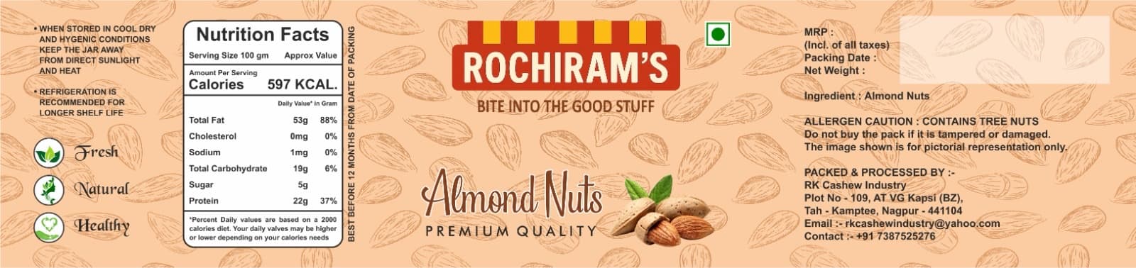 Almonds front label